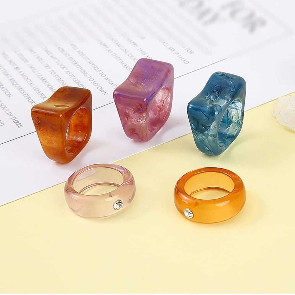 NWT Wool + Pepper Co. Resin Rhinestone Ring Set (15 Rings) - Picture 5 of 6